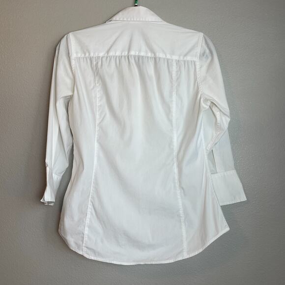 VTG Craig Taylor White Cotton Shirt Sz Medium Shirred Front Grace Fit Academia - Picture 7 of 9